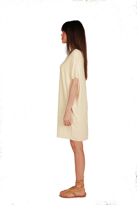 Marielle Cream Short oversized dress