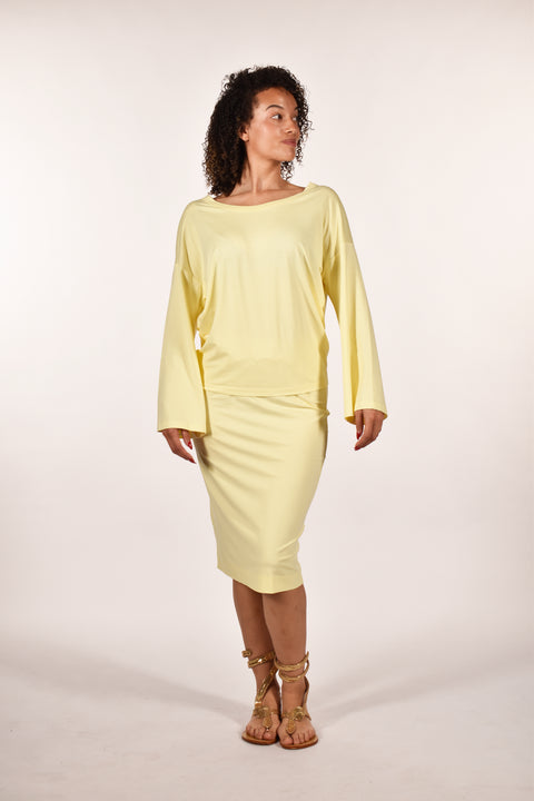Matisse-Straight knee length skirt with slit