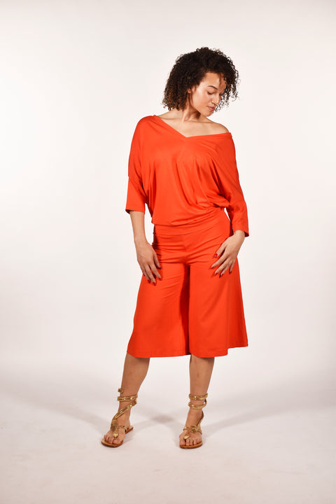 Miro-basic t shirt with v-neck in front and back