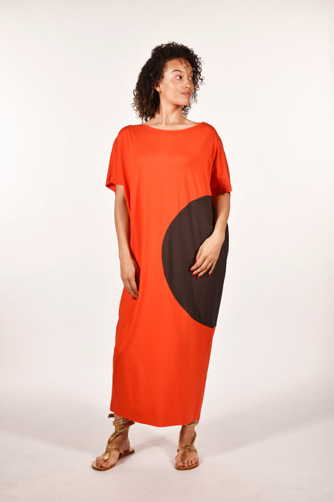 Monet-Oversized dress with short sleeves