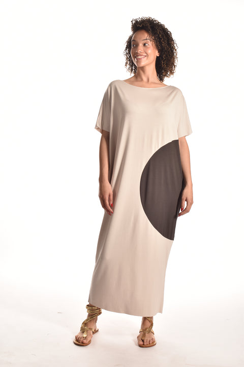 Monet-Oversized dress with short sleeves