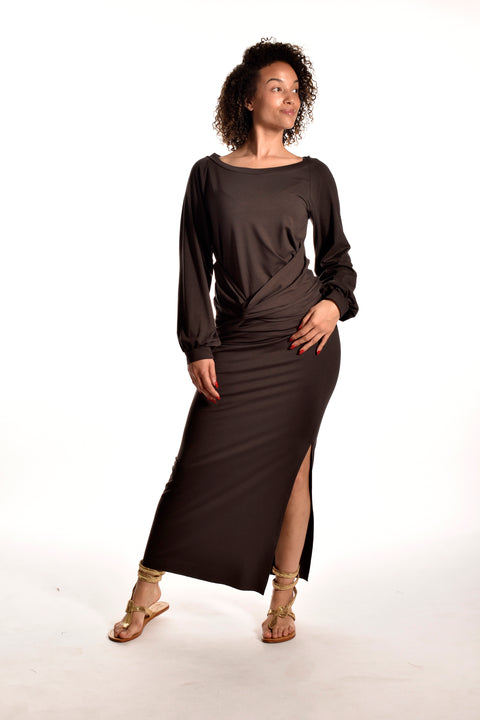 Apple- Long sleeves t-shirt with drapage