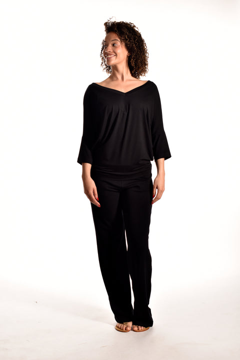 Miro-basic t shirt with v-neck in front and back