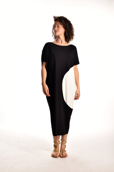 Monet-Oversized dress with short sleeves