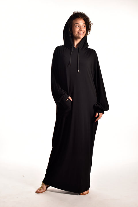 Rembrandt-Long dress with fluffy sleeves