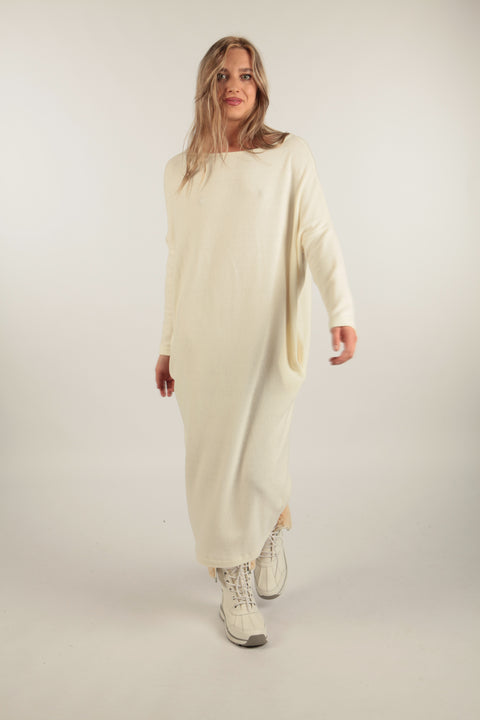 GARLIC-Oversized dress with boat neck