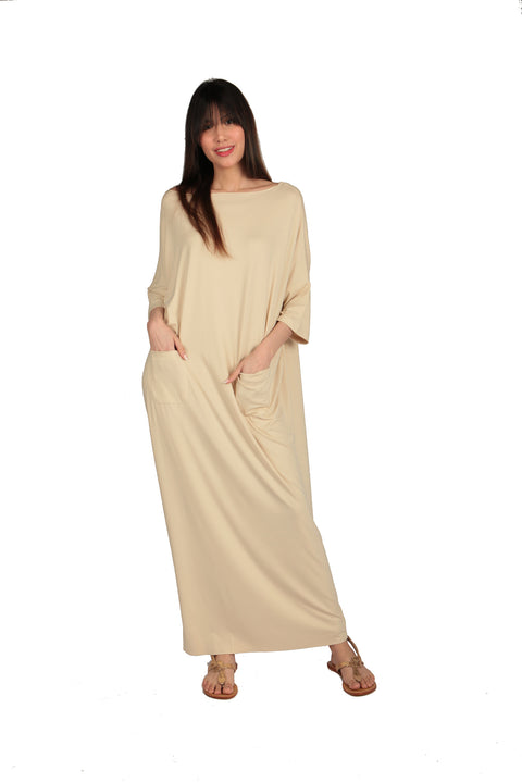 Paradis Beige Long oversized dress