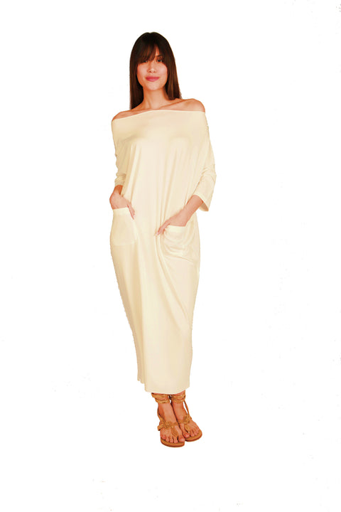 Paradis Cream Long oversized dress