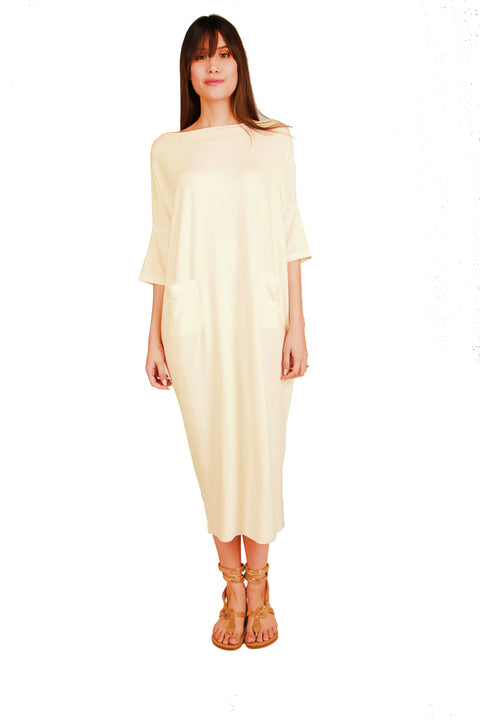 Paradis Cream Long oversized dress
