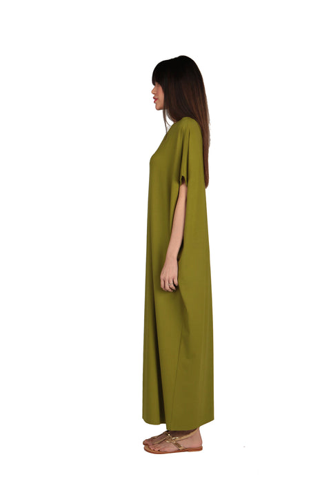 Paradis Bis Green Long oversized dress/Lang oversized kleed/Robe longue oversized