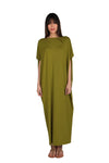 Paradis Bis Green Long oversized dress/Lang oversized kleed/Robe longue oversized