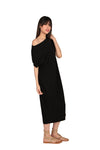 Paradis Bis Black Long oversized dress/Lang oversized kleed/Robe longue oversized