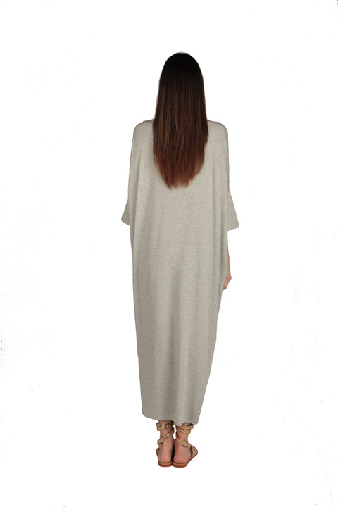 Paradis Light grey long oversized dress/Lang oversized kleed/Robe longue oversized
